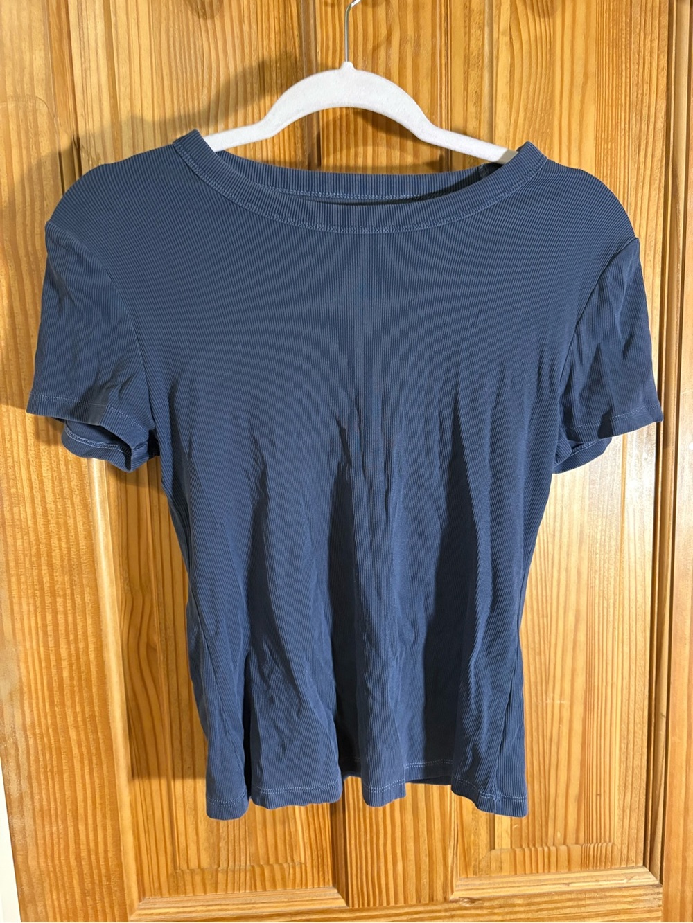 Old Navy Slate Blue Short Sleeve Ribbed Tee